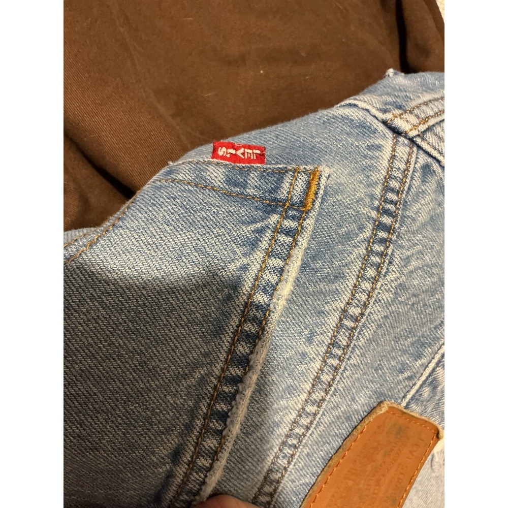 Levi's Premium Denim Wedgie Button Fly Jeans 26 Shredded Grunge Stone Wash BIG E - Picture 4 of 7